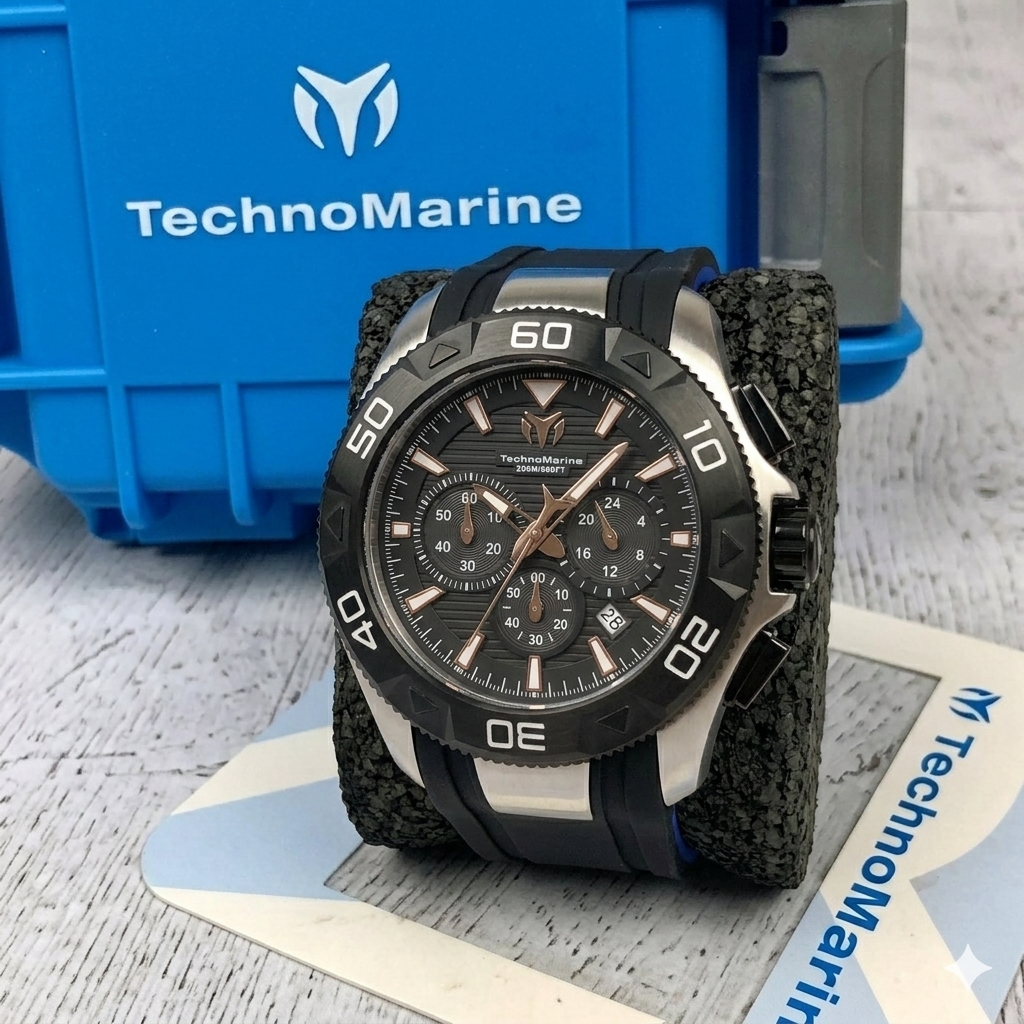 Reloj TechnoMarine UF6 para hombre - 48 mm, negro, azul (TM-622002)