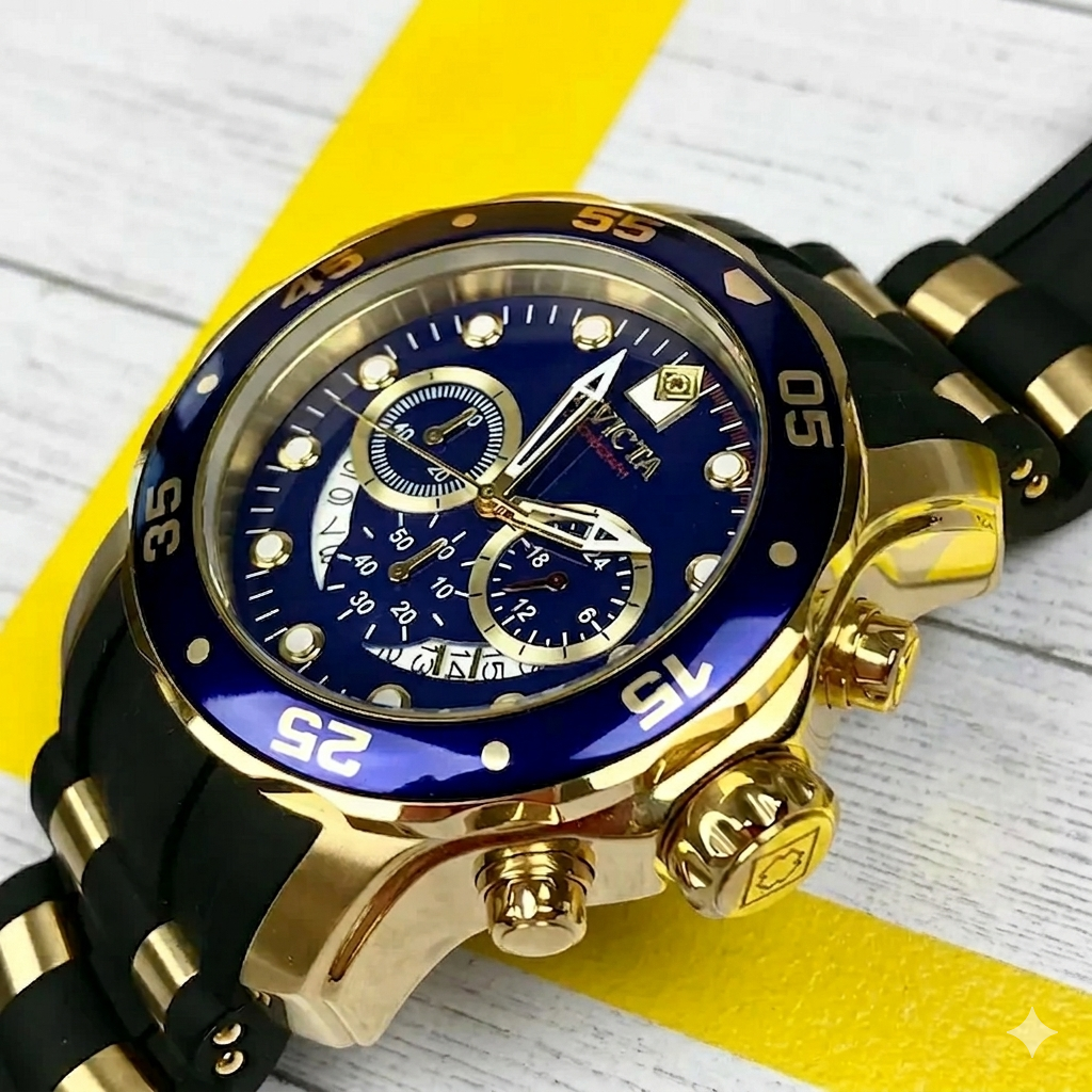 Invicta Pro Diver SCUBA para hombre - 48 mm. Dorado. Negro (21929)