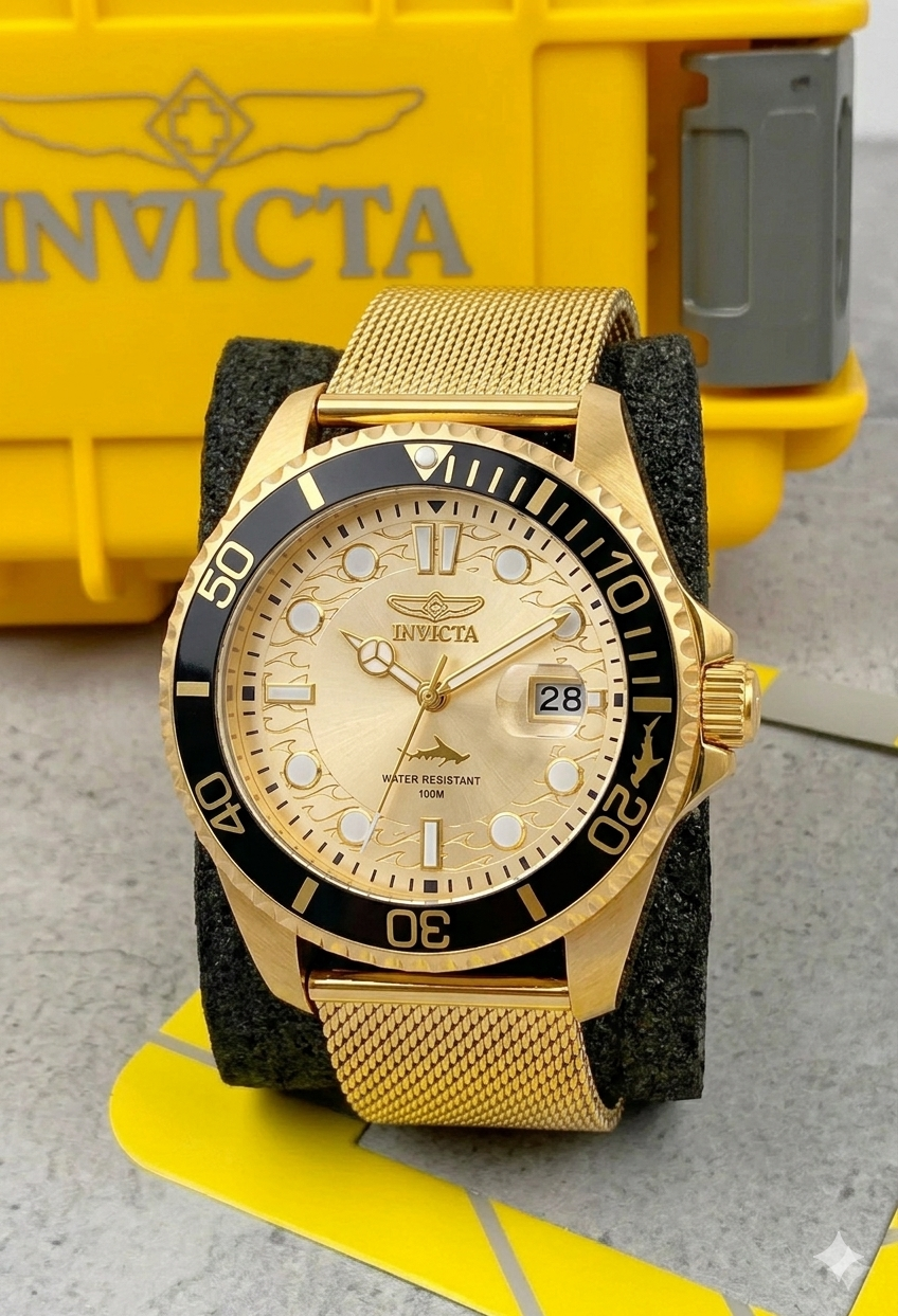 Invicta Pro Diver Curve para hombre - 43 mm, dorado (47177)