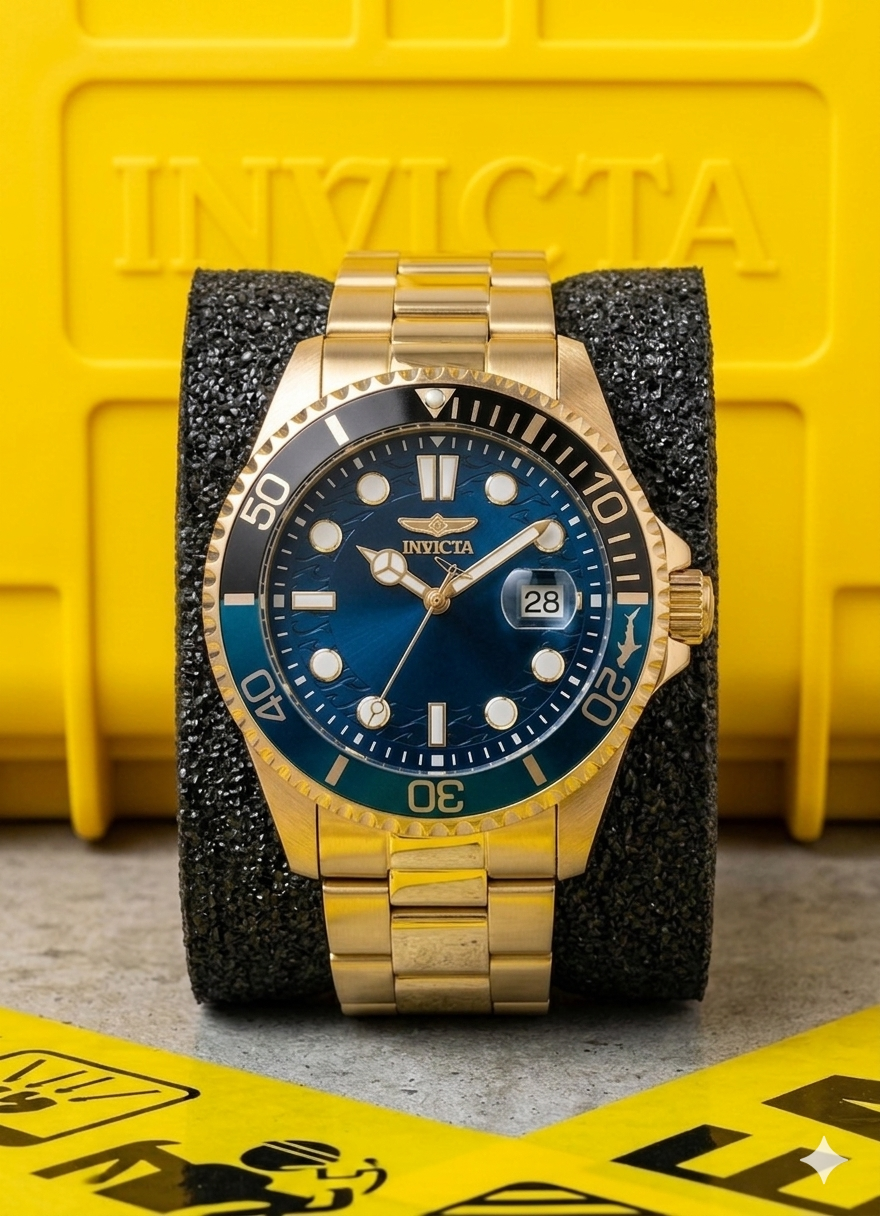 Reloj Invicta Pro Diver para hombre - 43 mm, Dorado. Azul (49707)