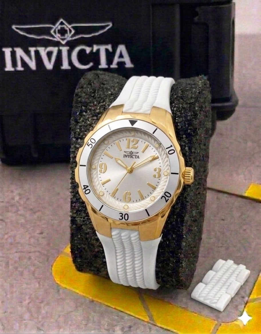 Reloj Invicta Angel para Mujer - 38 mm, Blanco- Dorado (17484)