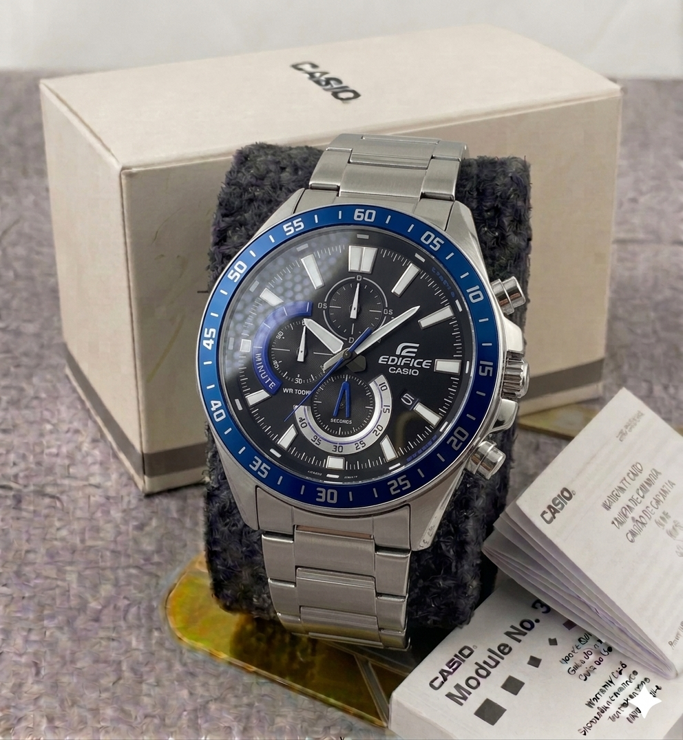 Reloj Casio Para Hombre Edifice 620D-1A2V  Plateado-Azul