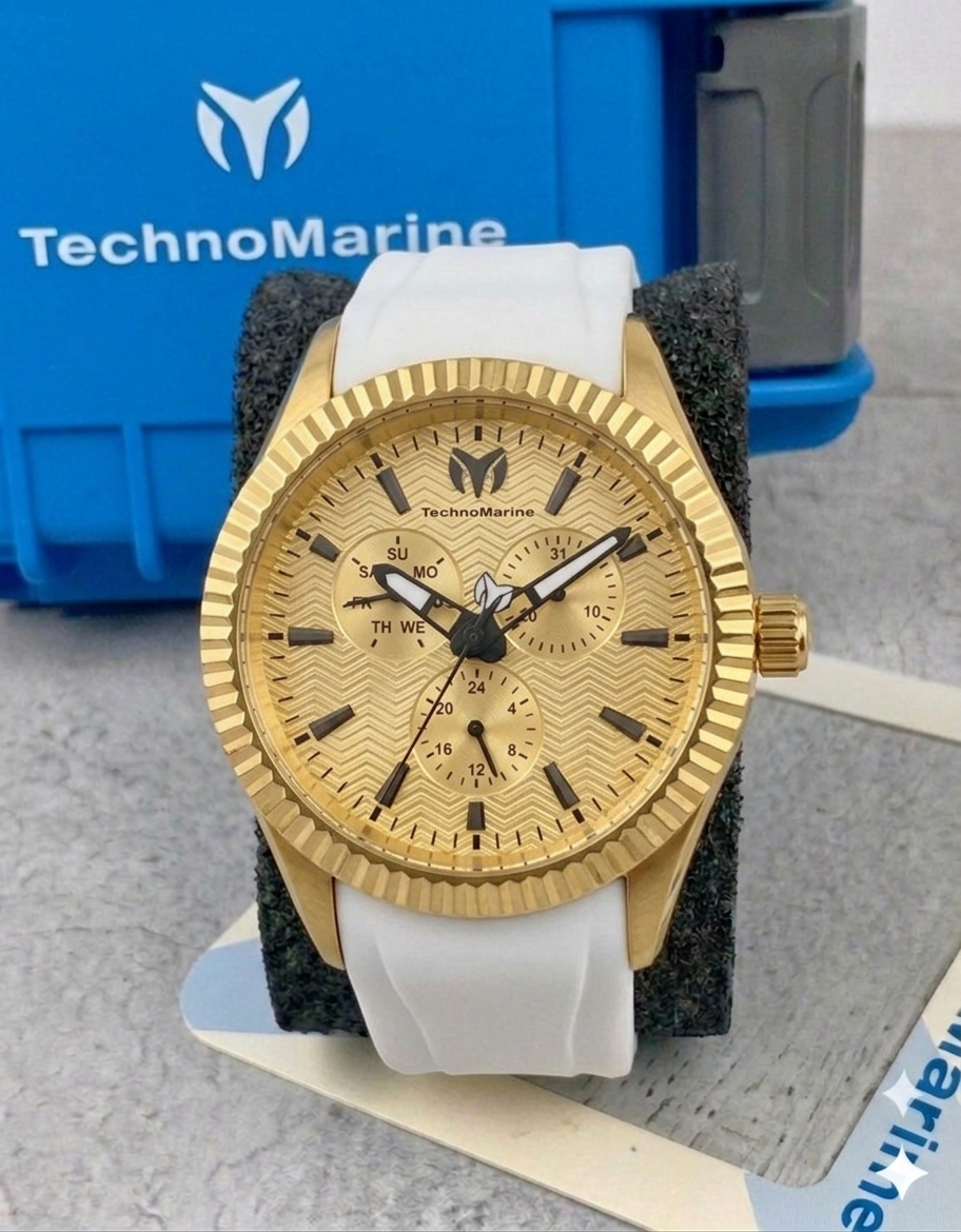 Reloj Technomarine Sea Dream para hombre - 42 mm. Blanco. Dorado (724002)