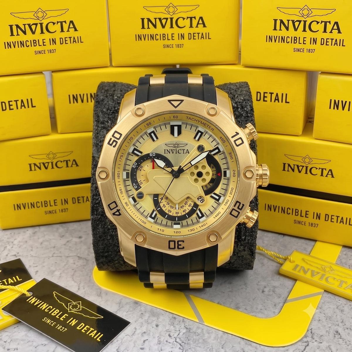 Reloj Invicta Pro Diver para hombre - 50mm, Dorado. Negro (23427)