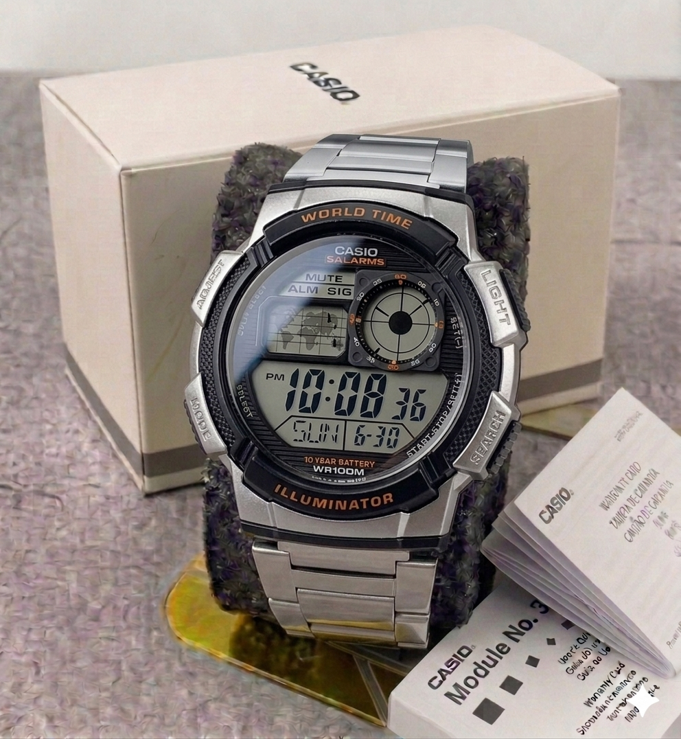 Reloj Casio Digital Para Hombre AE-1000WD-1AV Plateado