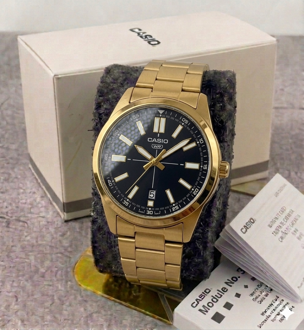Reloj Casio Para Hombre Casual Dorado MTP-VD02G-1EUDF