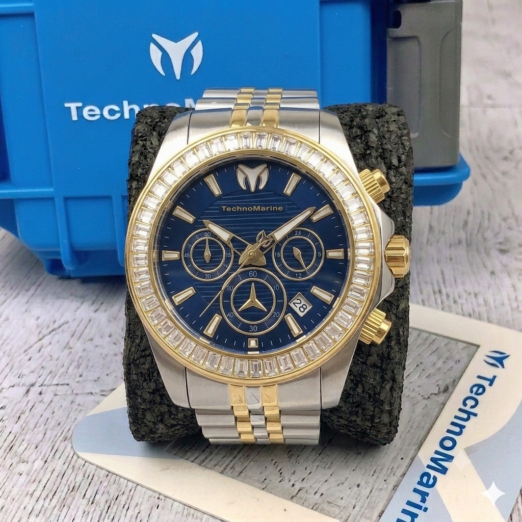 Reloj Technomarine Para Hombre Manta 222019 Plateado, Azul - 42mm