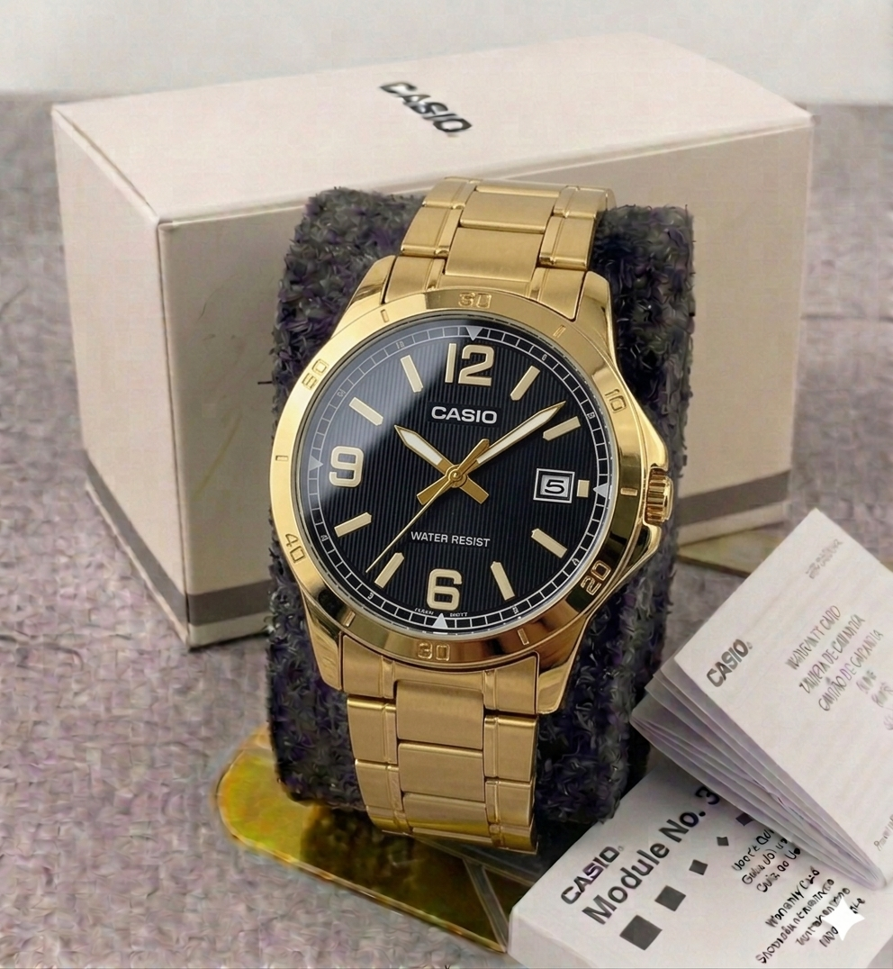 Reloj Casio Para Hombre Casual Dorado MTP-V004G-1BUDF