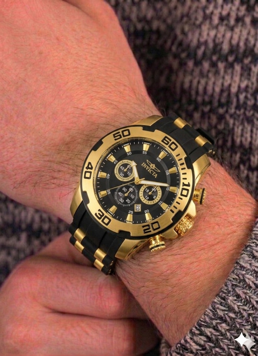 Reloj Invicta Pro Diver para hombre - 50 mm, Dorado. Negro (22340)