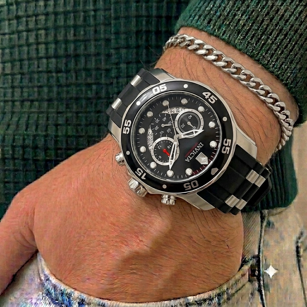 Reloj Invicta Pro Diver para hombre - 48 mm, Plateado. Negro (6977)
