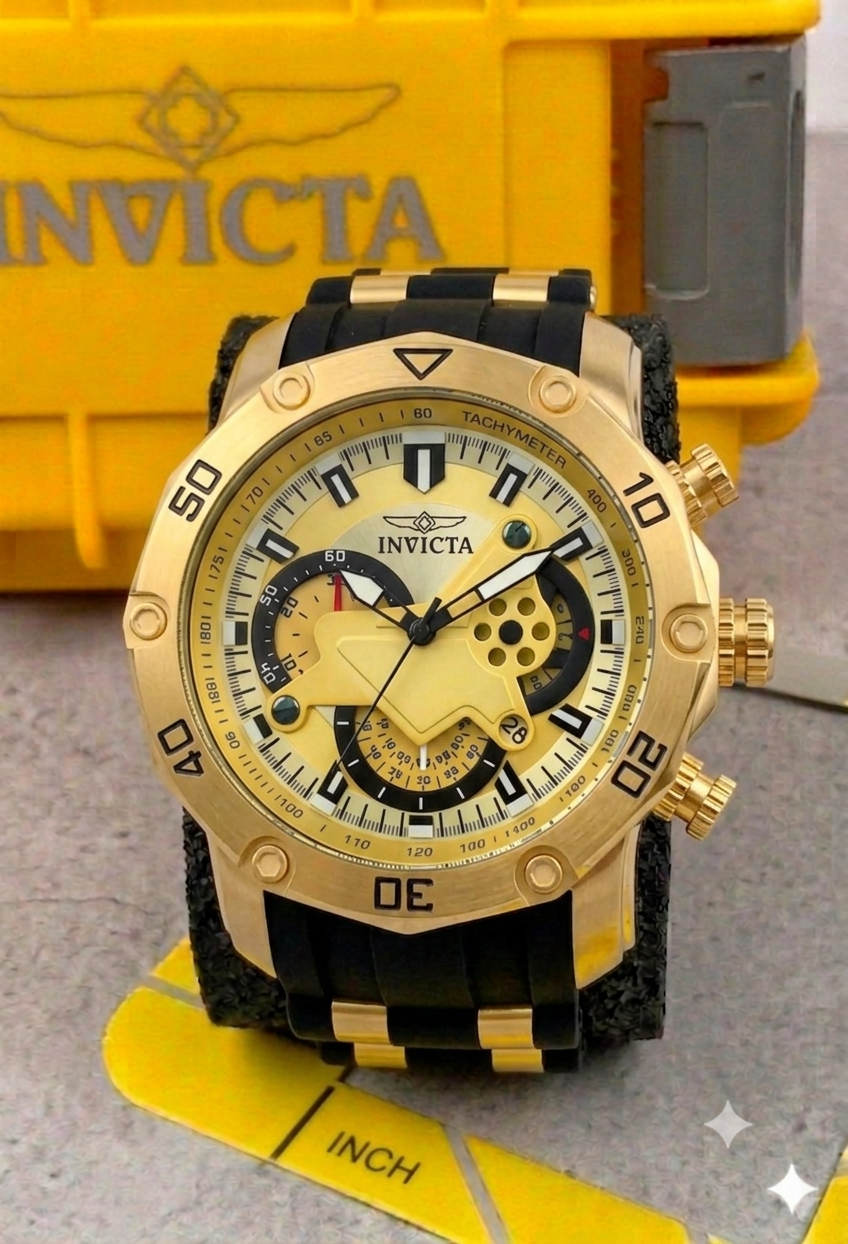 Reloj Invicta Pro Diver para hombre - 50mm, Dorado. Negro (23427)