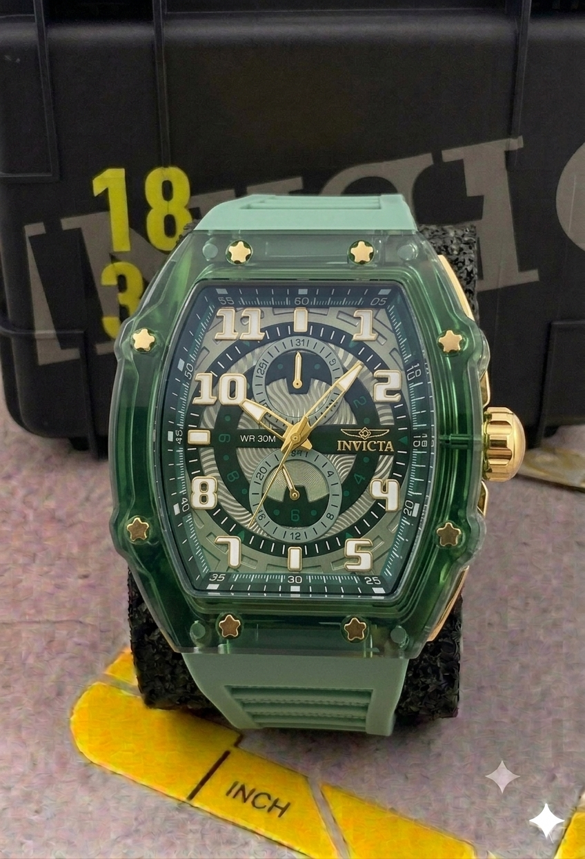 Invicta Racing Cyclone para hombre - 48,5 mm, verde (48710)