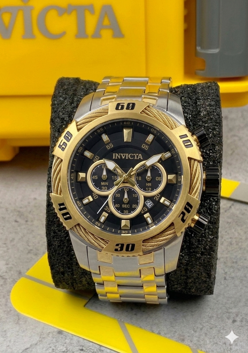 Invicta Speedway Ignition para hombre - 50 mm, dorado, acero (47116)