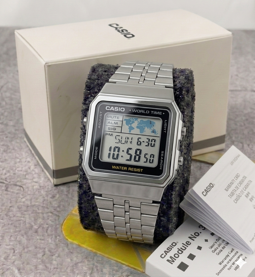 Reloj Casio Para Hombre Digital Plateado A-500WA-1