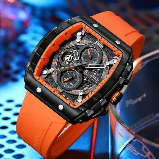 Reloj Curren Deportivo 8442  Naranja – Resistente al Agua para Hombre