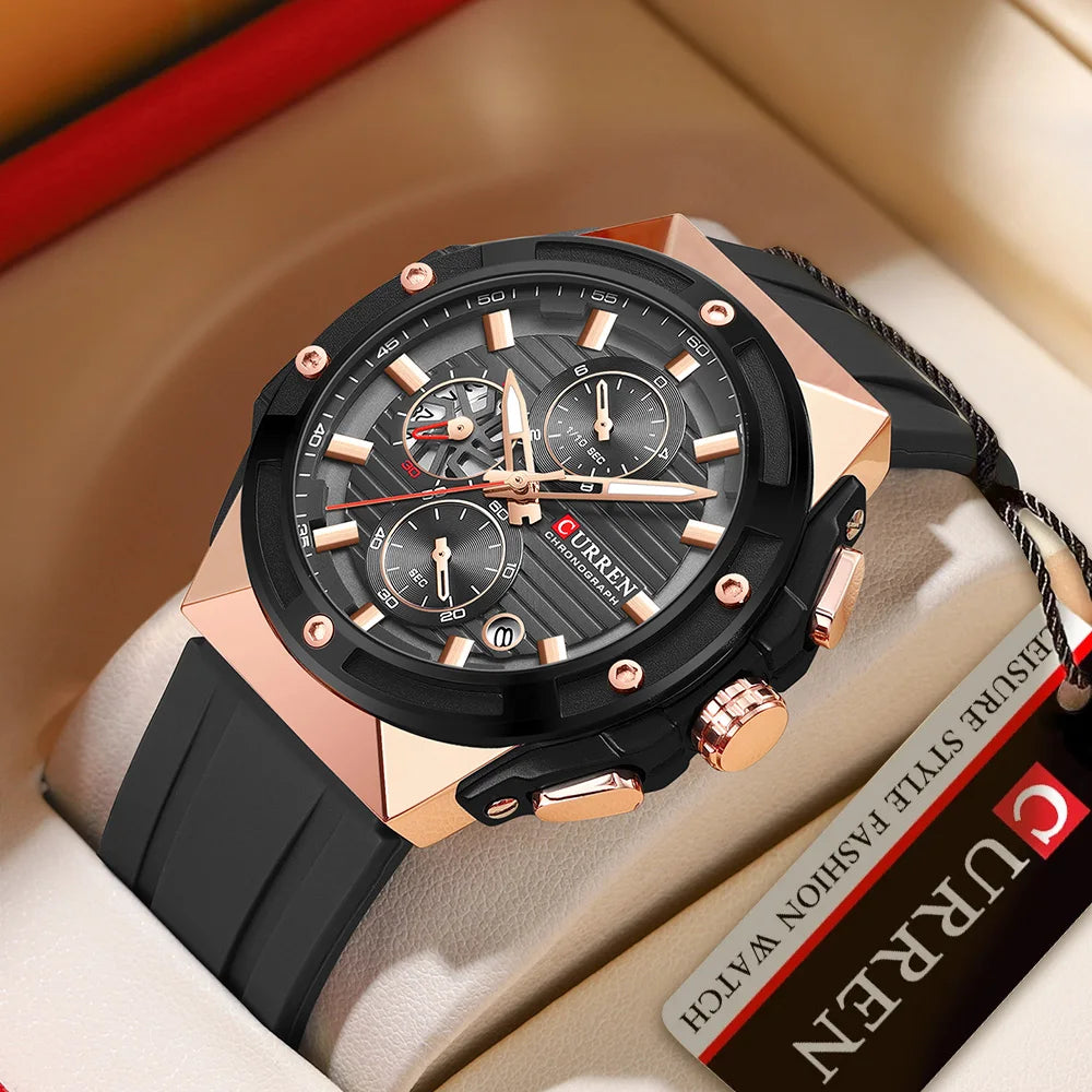 Reloj Curren Elegante 8462  Negro y Dorado – Resistente al Agua para Hombre