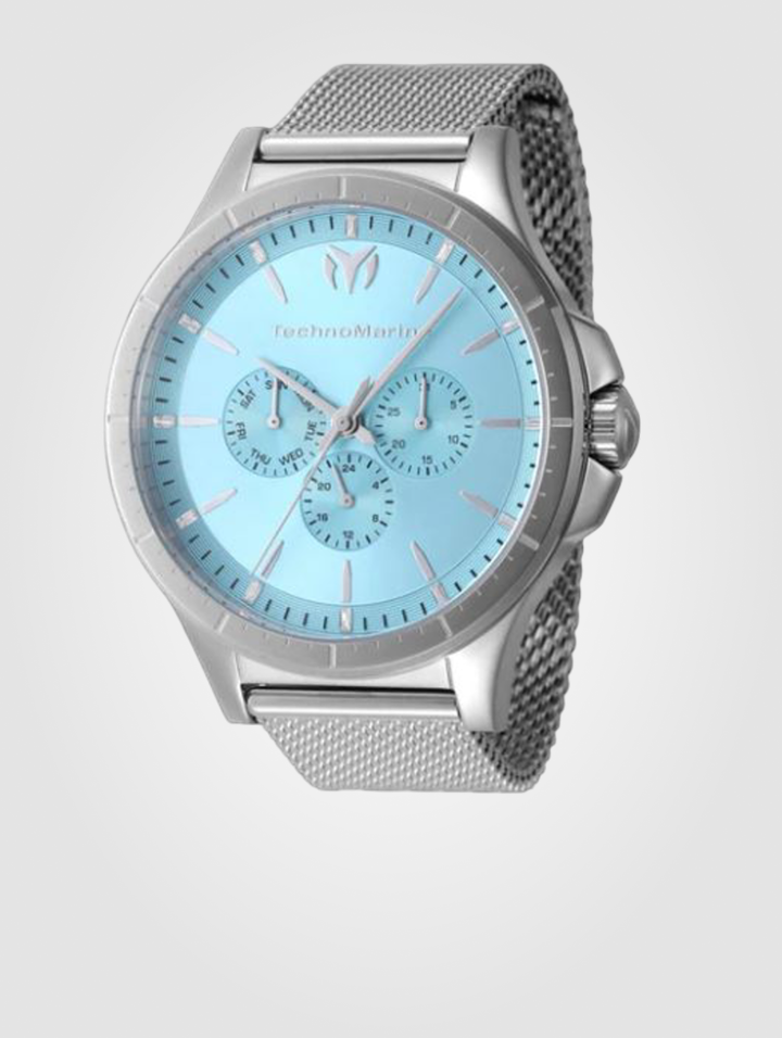 Reloj Technomarine Moonsun para hombre - 45 mm. Plata. Azul (822020)