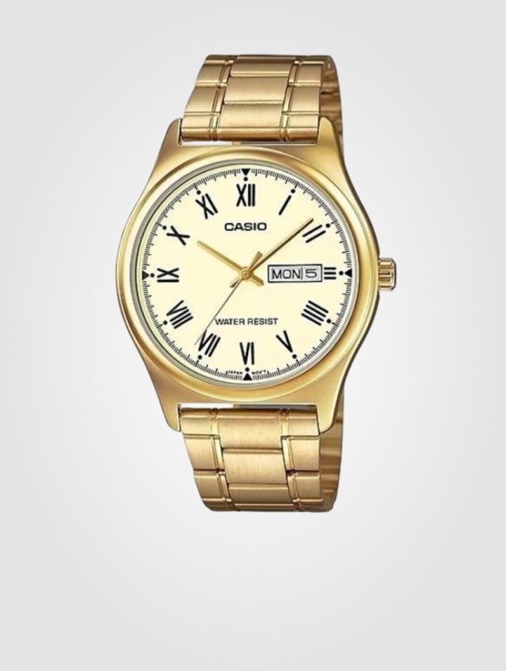 Reloj Casio Ref MTPV006D-9B Dorado-Negro