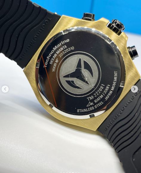 Reloj TechnoMarine Manta Ocean para hombre - 48 mm, Negro. Dorado (TM-222081)