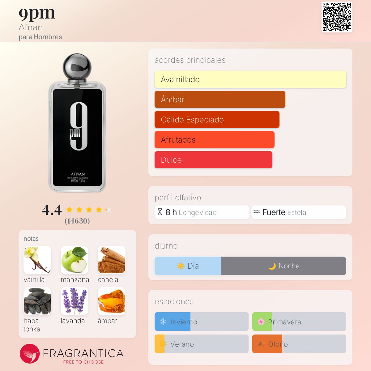 Afnan 9PM – Eau de Parfum 100 ml para Hombre