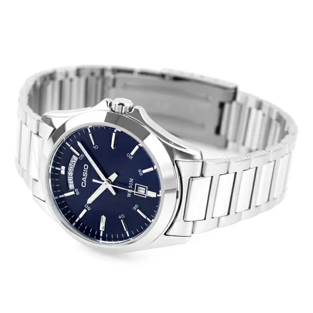 Reloj Casio MTP-1370D-2A2VDF Plata- Azul