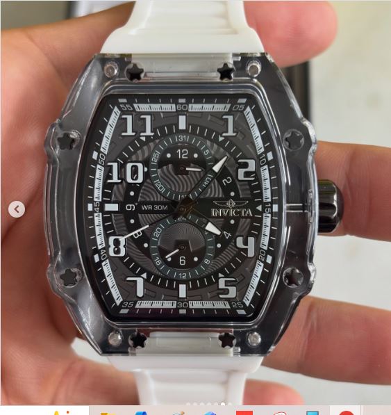 Invicta Racing Cyclone para hombre - 48,5 mm, blanco (48719)