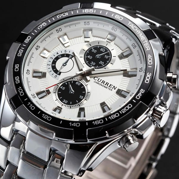 Reloj Curren 8023 Plata-Blanco (Subesferas Decorativas)